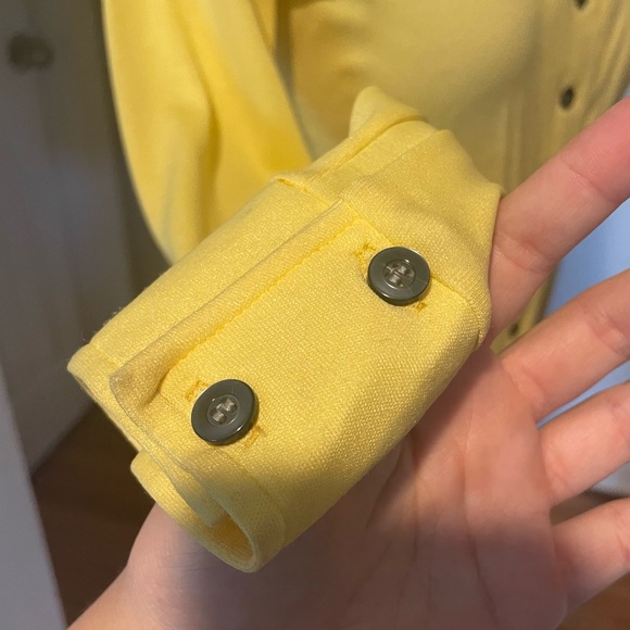 Vintage 60s/70s “Crazy Horse” Yellow Pointed Collar Button Down Blouse - Picture 7 of 9